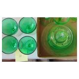 Green Depression Glass (Glows) and 50