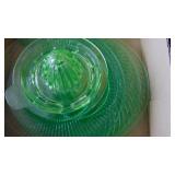 Green Depression Glass (Glows) and 50