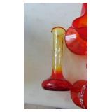 Assorted Orange Art Glass Pieces