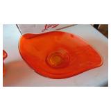 Assorted Orange Art Glass Pieces