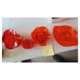 Assorted Orange Art Glass Pieces