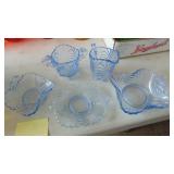 Assorted Blue Caprice Pieces by Cambridge Glass