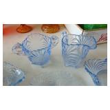 Assorted Blue Caprice Pieces by Cambridge Glass
