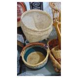 Wicker Chair and Baskets
