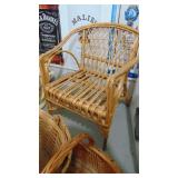 Wicker Chair and Baskets