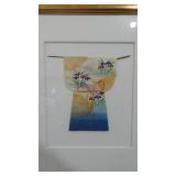 Vintage Japanese Print and Vintage Japanese Watercolor on Paper