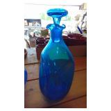 3-Blue Glass Pieces, Blenko Decanter