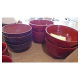 Wood and Wood Fiber cups and Bowls with 2 Ceramic Spoon Rests