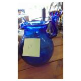 2-Water Pitcher and Glass Decanter, Signed, Missing Top