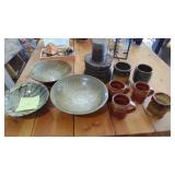 Assorted Pottery Bowls, Mugs and Misc