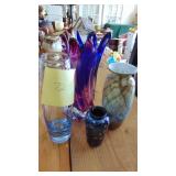 Assorted Vases, Holmguard and Other Signed Vase