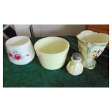 3 Pieces of Custard Glass and McKee Mixing Bowl