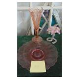 3- Pink Glass Pieces