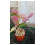 Gainsborough Glass Flower Light in Figural Pot. 1 Leaf is asis