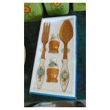 Retro Fiberglass Bowl, Salad Set and Plastic Canister Set