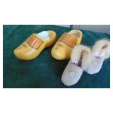 Wooden Shoes and Handmade Childs Moccasins
