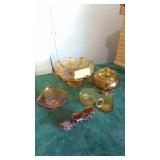 Assorted Amber Glass Pieces