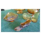 Assorted Amber Glass Pieces