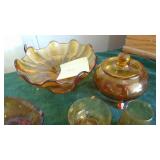 Assorted Amber Glass Pieces