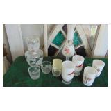 Assorted Frosted and Clear Glass Items