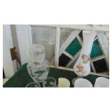 Assorted Frosted and Clear Glass Items