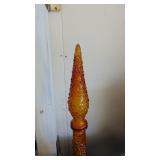 Vintage MCM Tall Amber Bottle with Stopper