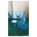 Assorted Blue Glass Pieces