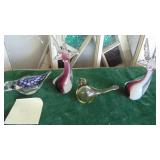 Various Art Glass Birds and Deeres