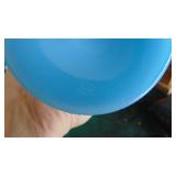 3-Pieces of Satin Blue/Cream Glass