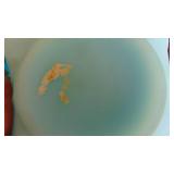 3-Pieces of Satin Blue/Cream Glass