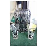 3- Art Glass Vases