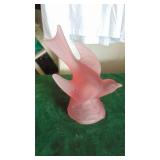 2- Art Glass Birds and 1 Stone Bird