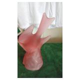 2- Art Glass Birds and 1 Stone Bird