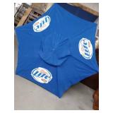 Miller Lite patio table umbrella with all wooden spokes