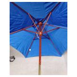 Miller Lite patio table umbrella with all wooden spokes