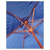 Miller Lite patio table umbrella with all wooden spokes