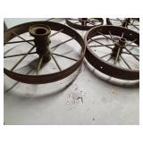 5 Steel tractor/buggy wheels