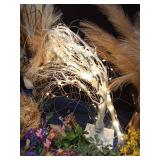 Electric lighted blinking tree, 2 vases of artificial plants and lots of artificial flowers