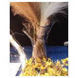 Electric lighted blinking tree, 2 vases of artificial plants and lots of artificial flowers