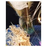 Electric lighted blinking tree, 2 vases of artificial plants and lots of artificial flowers