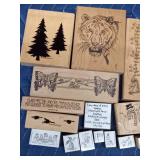 Rubber stampers, ink pads, ink roller, stencil gel, glitter gel, gel pens and more