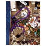Flat of jewelry including sterling silver, Black hills gold necklace and Arlo Artwork