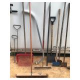 Rakes - Shop Broom - Hay Rake - Roof Remover - Large Pry Bar - Hoes - Scrapers and More