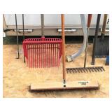 Rakes - Shop Broom - Hay Rake - Roof Remover - Large Pry Bar - Hoes - Scrapers and More