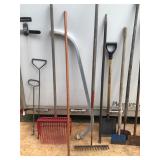 Rakes - Shop Broom - Hay Rake - Roof Remover - Large Pry Bar - Hoes - Scrapers and More