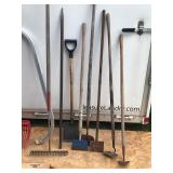 Rakes - Shop Broom - Hay Rake - Roof Remover - Large Pry Bar - Hoes - Scrapers and More