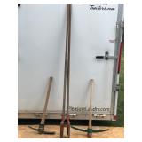 Post Hole Digger & 2 Pick Axes