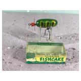 Helin’s Spinning Fishcake Fishing Lure in Box - Lure is wood