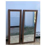 2 - Large Solid Wood Wall Hanging Mirrors