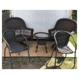 Patio Set - 2 Swivel Chairs and 2 Regular Chairs and Small Table